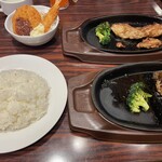 ガスト - 料理写真:ガストフィットメニュー4品セレクト、ミニチーズハンバーグ、若鶏スパイス、エビフライ&野菜コロッケ、大ライス