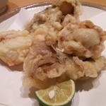 みこころや - (11/10)ユリ根と雲丹のはさみ揚げ、舞茸の天ぷら
