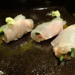 割烹・蕎麦 波と風 - かわはぎ肝巻きアップ
      