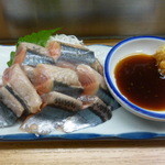 晩杯屋 - 新サンマ刺し（￥200）