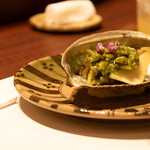 鮨 起承転結 博多 - 料理、鮑とリゾット