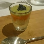 リストランテ サクラ - 冷前菜　ズワイガニの上にパプリカ・アスパラのムース、キャビア載せ