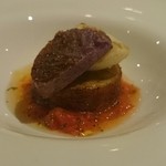 リストランテ サクラ - 佐賀県みつせ鶏、トマトとミントやエストラゴンのソースon the大根・蕪