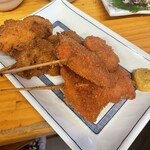 三吉橋フライ屋 - 串揚げ　紅生姜＆チキンカツ