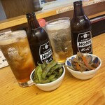 三吉橋フライ屋 - ホッピーセット＆小鉢100円2品