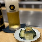 お好み焼き しみづ - 水なす浅漬け  やさしい塩加減に疲れがとれるーーー