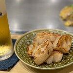 お好み焼き しみづ - 焼きれんこん ( ﾟ∀ﾟ)・;’.、ｸﾞﾊｯ!!  うまい！甘い！