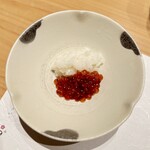 和 のぎ - 生筋子醤油漬けと青天の霹靂リゾット