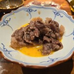 ワインと天婦羅 あら木 - すき焼き風(後に肉うどんへと)