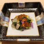 焼うおいし川 - 江戸菜と２種の菊のおひたし