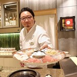 焼うおいし川 銀座凛華楼 - 店主さんと焼きうお