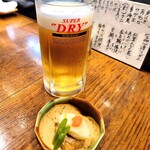 藤よし - 生ビールとお通し