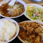 龍盛 - 唐揚げ＆醤油ラーメンランチ７００円