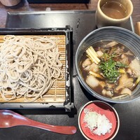 蕎麦 蘇枋 - 厚木豚と黒舞茸、黄韮のつけせいろ