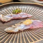 鮨 からす - イサキ炙り造り
