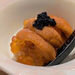 鮨 からす - 雲丹といくらとキャビアの小丼