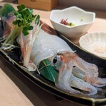 鮨 からす - 泳ぎイカ姿造り(剣先イカ)