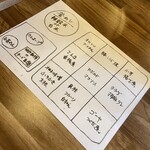 Kurori DINING - 丁寧に書かれたメニュー