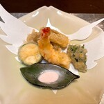 厨 花膳 - 天ぷらの盛り合わせ