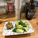 大衆酒場 長次郎 - ◯もろきゅう¥380
…フレッシュなポリポリきゅうりに
青唐辛子味噌をつけていただきます♪