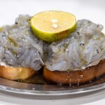 ダイタリア - 料理写真:2025.10 白魚・青唐辛子・リコッタチーズのクロスティーニ（3,278円）