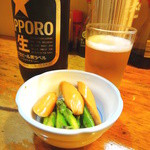 ちとせ - 瓶ビールとお通し