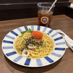 サンマルクカフェ - 料理写真:アイスティー・ヤリイカと明太子の和風パスタ