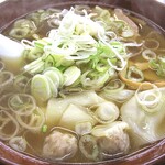 おもだかや - チャーシューメン（わんたん５個トッピング・ネギ山）