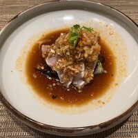 中国料理 礼華 四君子草 - ④揚げ茄子と炙り鰤