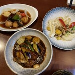 百日紅 - 料理写真:酢豚　鶏肉と茄子と栗のうま煮　甲イカと季節野菜の味覚炒め