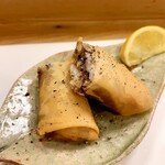 穴子料理と地酒 浅草 川井 - 鮎の春巻き