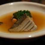 龍吟 - 煮鮑＆揚豆腐 鮑の肝ソースがけ