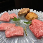 焼肉牛印 - 厚切り牛タン  上ヒレ  トモサンカク 雲仙椎茸