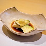 日本料理 山崎 - ⚫︎胡麻豆腐と茄子の先付け