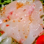完全個室×海鮮和食 新鮮組 - 天然桜鯛のカルパッチョ風サラダアップ