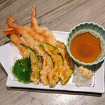完全個室×海鮮和食 新鮮組 - 海老とカボチャの天麩羅