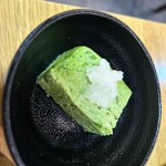 フナバシ屋 - 小松菜だし巻き。一切れの半分wあまり小松菜の味は感じなかった