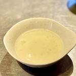 麺や くろえもん - スープ割り。今日は『宍道湖しじみとアゴ出汁』のスープ割りでした(ﾉ◕ヮ◕)ﾉ*.✧