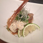 遊食屋 わらべえ - ブリの竜田揚げタルタルソース。旬のブリとっても美味しいです