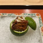 東茶屋 なかむら - あん肝たれ焼き　ほうれんそう