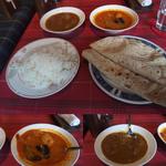 アジャンタ - ２種類のカレーセット。ゴア風エビカレーとマトンカレー