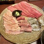 焼肉トラジ - 塩系　豚トロ　タン(厚切りと焼きしゃぶ)   えび　