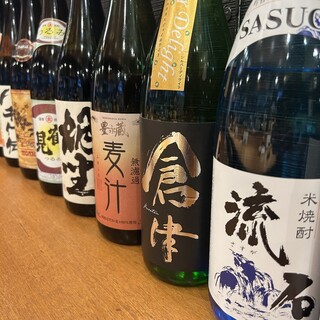 ここでしか飲めない九州産の珍しい焼酎が豊富