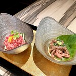 焼肉セナラ - 和牛ユッケ2種盛