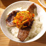 仙台牛焼肉　と文字 - 私流・仙台牛キムチ丼の完成！ かき込め！