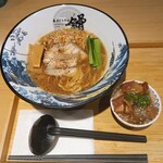 本まぐろそば 䱻 - まぐろそば ちょこ丼セット　1280円
