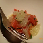 リストランテ・ヒロソフィー 銀座 - 名物・冷製パスタ「高知産フルーツトマトのカッペリーニ」