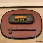 御料理 寺沢 - 香茸と菱蟹と鱶鰭の春巻に藤九郎銀杏