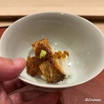 御料理 寺沢 - のどぐろの炭火焼といくらの塩漬けの飯蒸し
