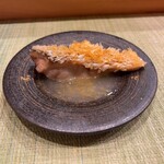 熟成鮨 ねざかなや - 甘鯛の松笠焼き、自家製カラスミ、甘鯛のスープ